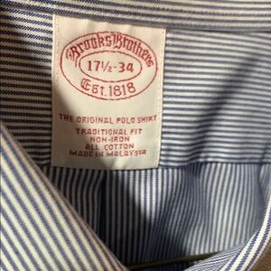 Brooks Brothers Blue Dress Shirt with Bengal Stripes